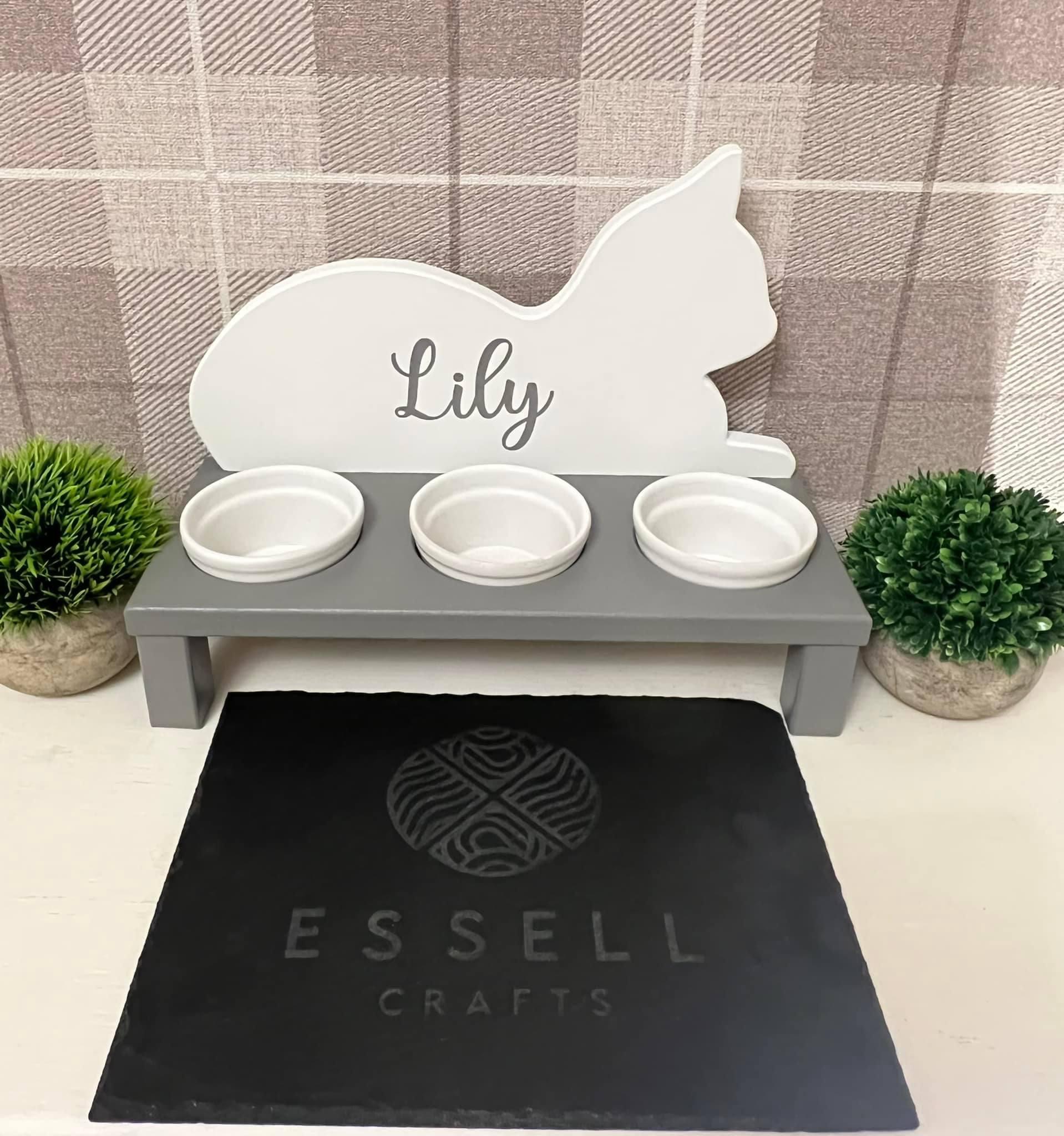 Personalised Cat Feeding Stand