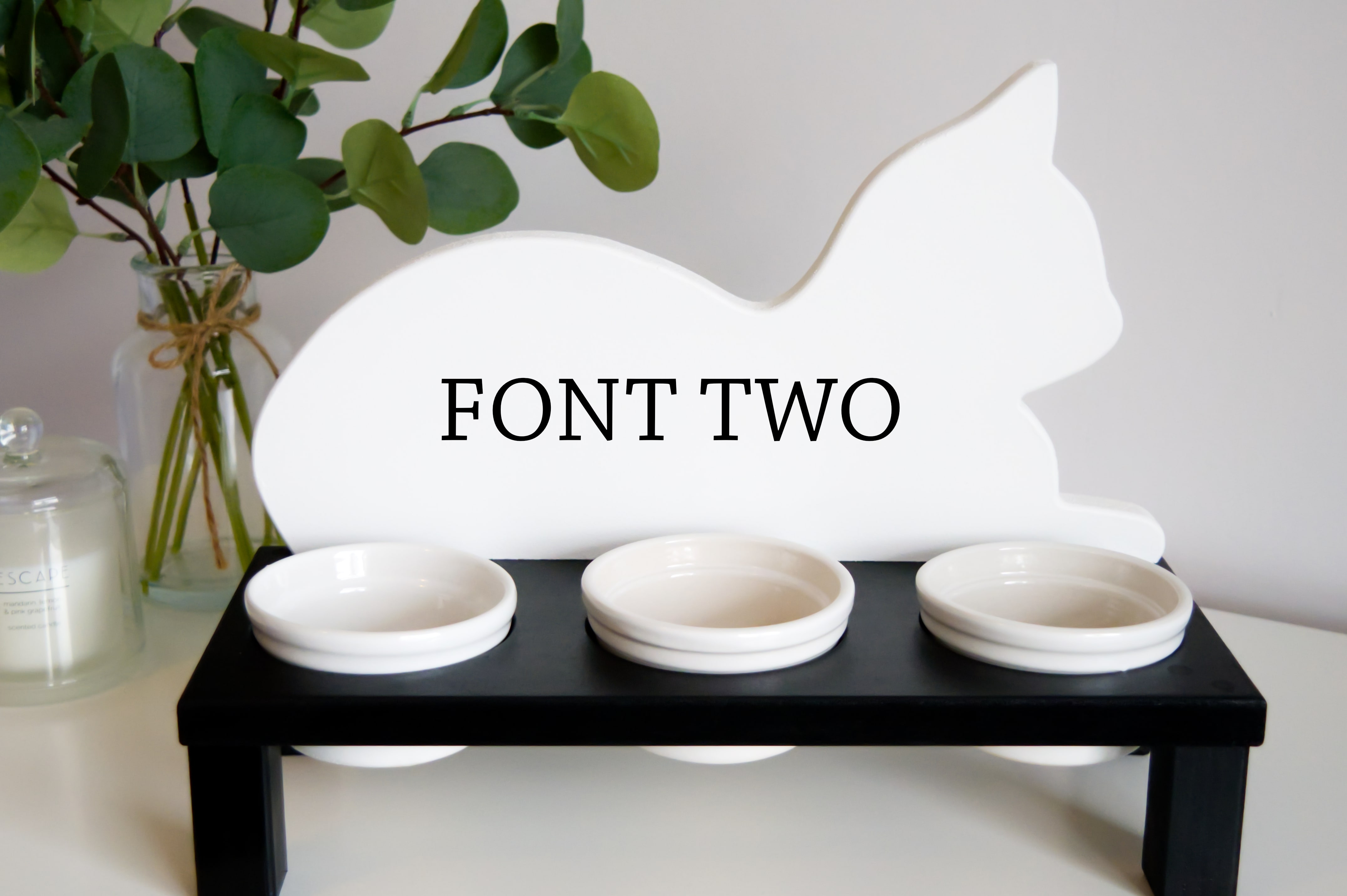 Personalised Cat Feeding Stand